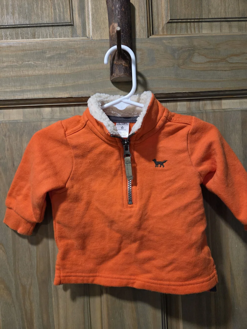 **BUNDLE & SAVE** Carter's Kids Orange Sherpa-Lined Quarter-Zip Pullover